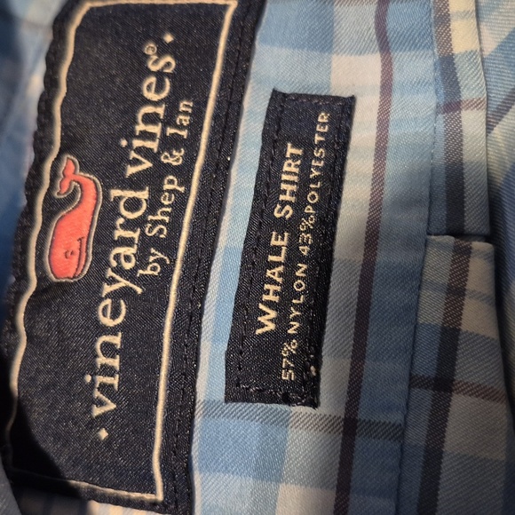 Vibeyard Vines boys size Medium 10/12 Whale shirt, long sleeve, plaid, VGUC - Picture 5 of 6